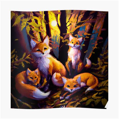 "Foxes and enchanted forest" Poster for Sale by MarisePix | Redbubble