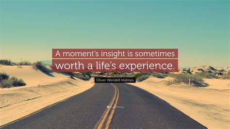 Oliver Wendell Holmes Quote: “A moment’s insight is sometimes worth a life’s experience.”