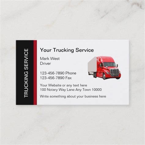 Modern Trucking Service Business Card Template | Zazzle | Small business cards, Card template ...