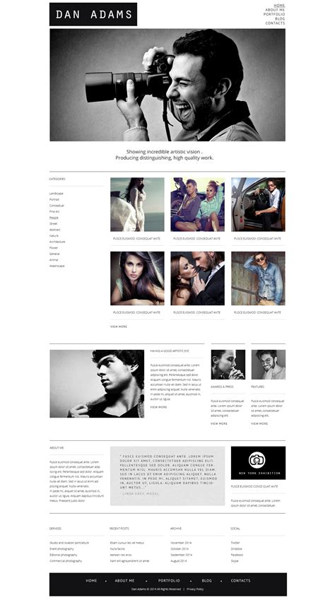 Stock Photo - WordPress Theme Photography Website Design, Online Photography, Photography ...