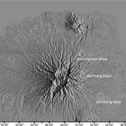 Map of the distribution of the identified maar volcano on the Muria... | Download Scientific Diagram