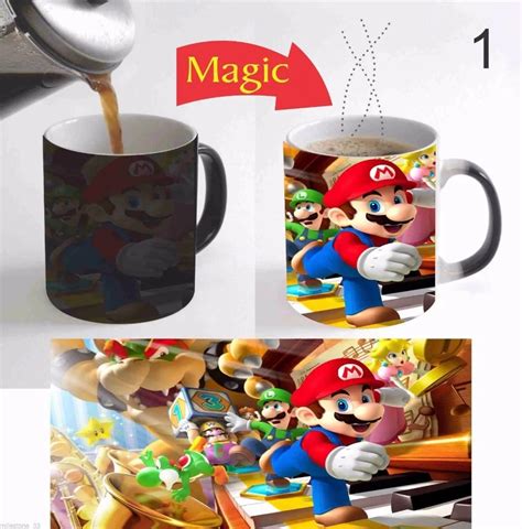 super mario mug Magic mug transforming heat reveal cup cold hot heat changing color magic mug ...