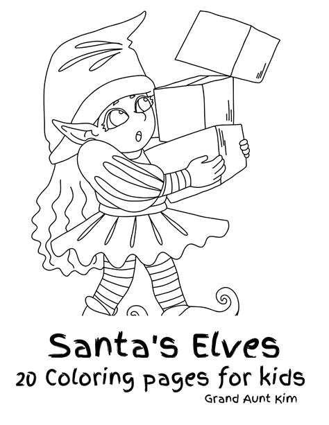 Santa's Elves: 20 coloring pages for kids - Inspired Fun