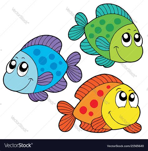 Cute color fishes Royalty Free Vector Image - VectorStock