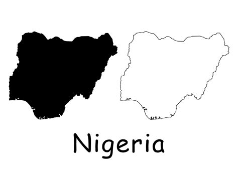 Nigeria Country, Map Of Nigeria, Zip Code Map, Country Maps, Black Silhouette, Map Vector ...
