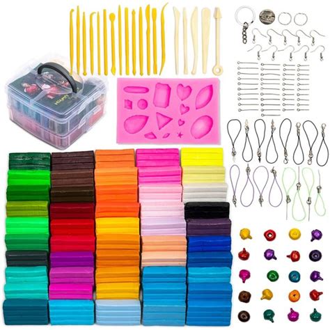 Polymer Clay Kit, 50 Unique Colors Clay Blocks for Adults & Kids to Create Jewelry, Fashion ...