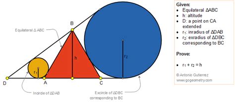 Geometry Problem 1372: Equilateral Triangle, Exterior Cevian, Inradius ...