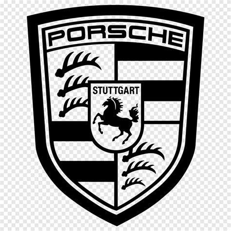 Porsche-logo, Porsche, Oppervlakte, zwart en wit png | PNGEgg