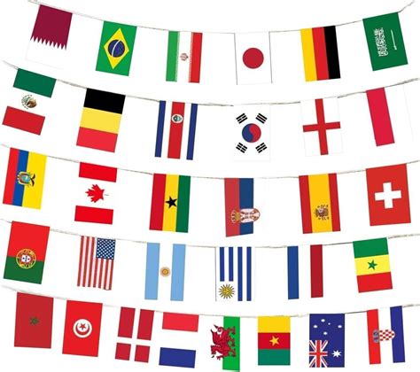 10m/33ft 2022 World Cup Fabric Bunting, All 32 Participating Teams Flags Bunting | eBay in 2022 ...