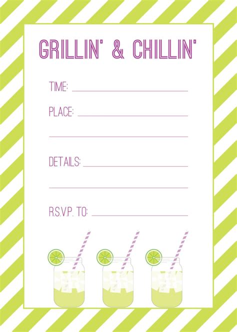 Printable Cookout Invitations - NewFreePrintable.net