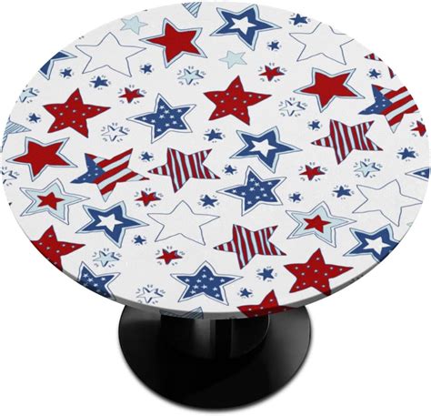 Amazon.com: Round Fitted Tablecloth Star Stripe Round Tablecloth with Elastic Edge 4th of July ...