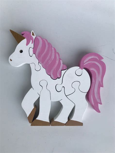 Children's Wooden 6-7 Piece Unicorn Kid's Puzzle - Etsy