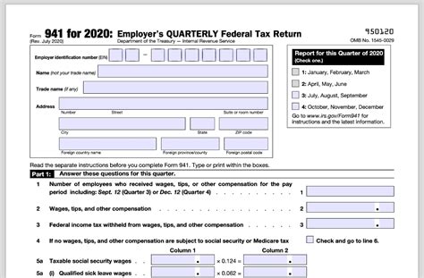 Sample Form 941 Filled Out