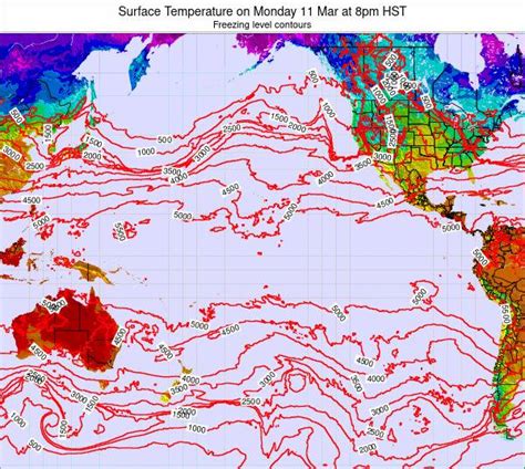 Pacific-Ocean Surface Temperature on Wednesday 05 May at 8pm HST