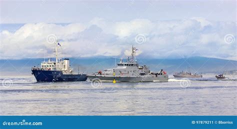 Naval Military Exercises in the Pacific Ocean Stock Image - Image of ...