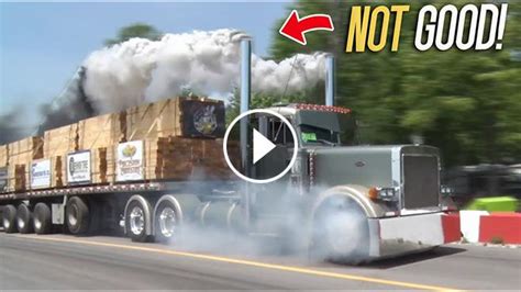 Semi Truck DESTROYS TURBO & catches FIRE (120,000lb LOAD)