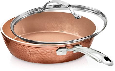 Gotham Steel Hammered Copper Collection – 10” Nonstick Fry Pan with Lid ...