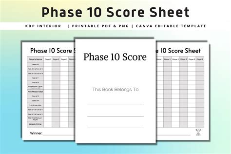 Phase 10 Score Sheet / KDP Interior Graphic by Interior Creative · Creative Fabrica