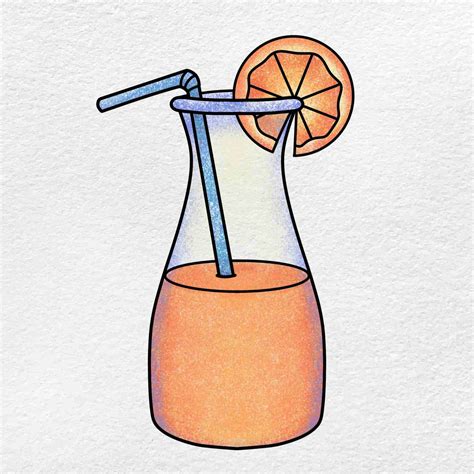 How to Draw Orange Juice - HelloArtsy