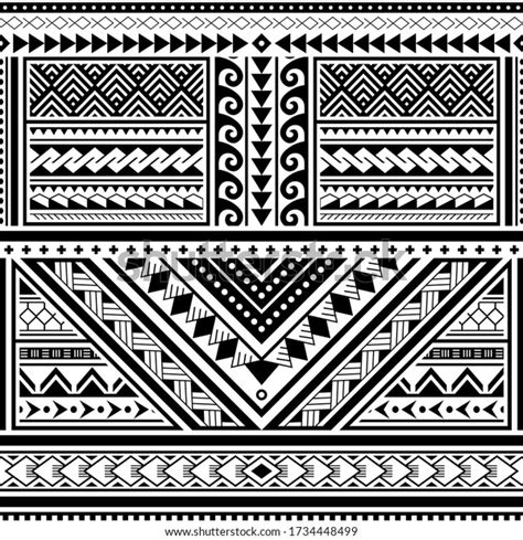 Polynesian tattoo seamless vector pattern, Hawaiian tribal design ...