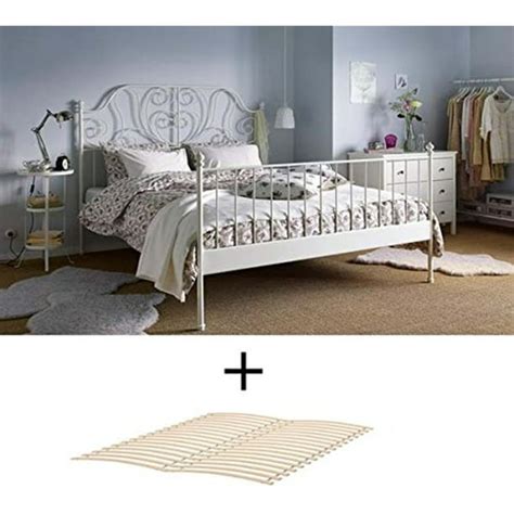 Ikea Full Size Metal Country Style Bed Frame with Slatted Base , White ...