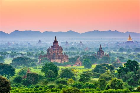 Bagan, Myanmar Ancient Temple Landscape Stock Image - Image of ...