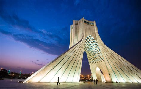 Iran: Azadi Tower at Night