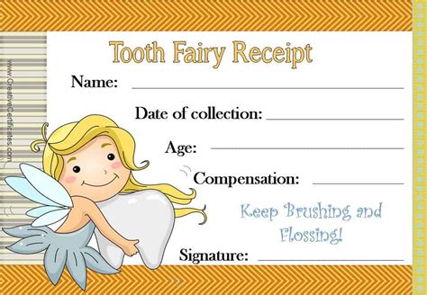 Printable Tooth Fairy Certificate