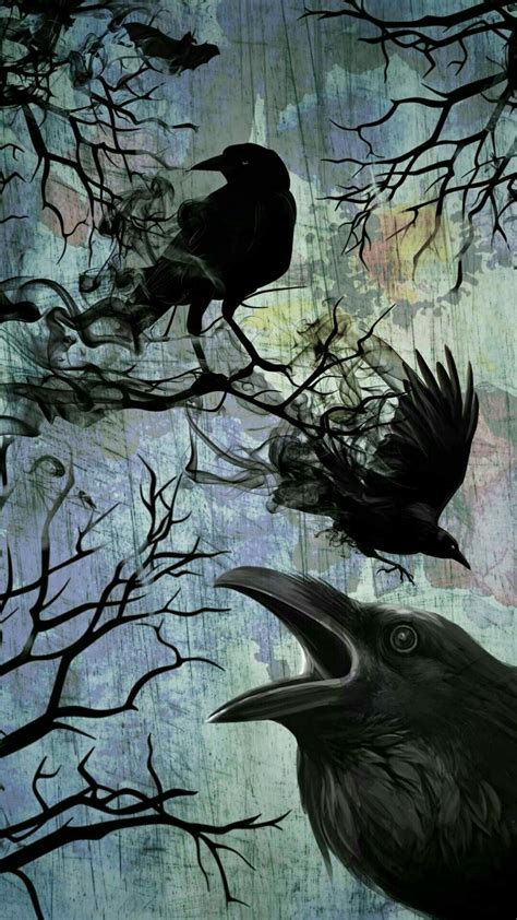 Pin by Titch Ward on Nevermore | Crow art, Crow painting, Raven art