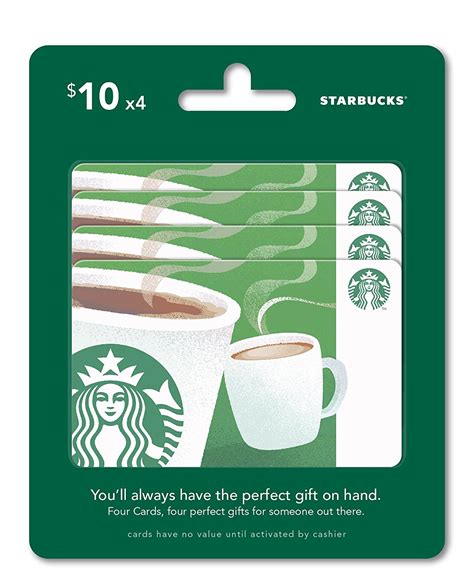 $40 worth of Starbucks Gift Cards, Multipack of 4 - $10 [Ends on Feb 18 ...