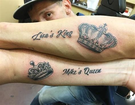 King And Queen Tattoos Couple Tattoos Unique Meaningful, Couple Tattoos Love, Couple Matching ...