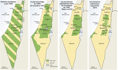 Carte des pays avec les villes : La Palestine