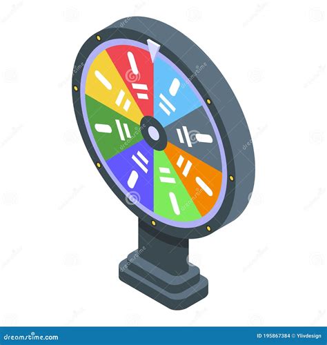 Lottery Wheel Icon, Isometric Style Stock Vector - Illustration of ...