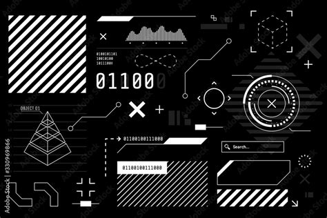 Vector HUD graphic in futuristic style. High tech interface elements ...