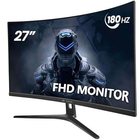 Buy CRUA 27" 144Hz/180Hz Curved Gaming Monitor, FHD 1080P VA Screen 1800R Computer Monitors, 1ms ...