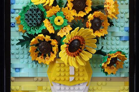 Sneak Peek at the LEGO Van Gogh Sunflowers build shows a wonderful 3D brick-version of the ...