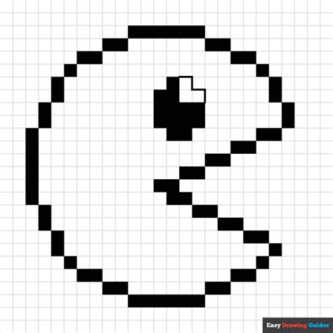 Pacman Pixel Art Coloring Page | Easy Drawing Guides