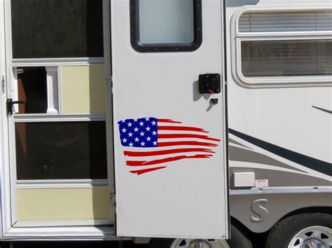 American flag rv decal, RV vinyl decal, flag decor, USA flag ...