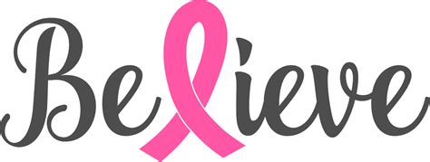 believe, cancer awareness ribbon - free svg file for members - SVG Heart