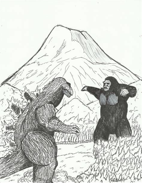 Godzilla Vs. Kong Drawing - King Kong vs. Godzilla by darkwolf2284 on ...