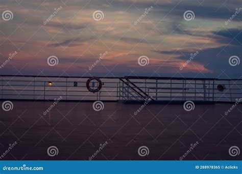 Luxury Cruise Ship Deck at Sunset Warm Colur at Deck Stock Image ...