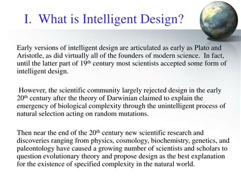 PPT - Lecture 5c: What is Intelligent Design? PowerPoint Presentation - ID:9629734