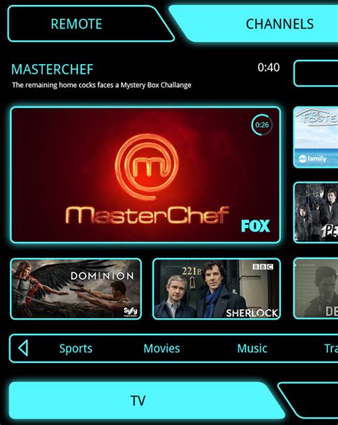 Smart TV remote app on Behance