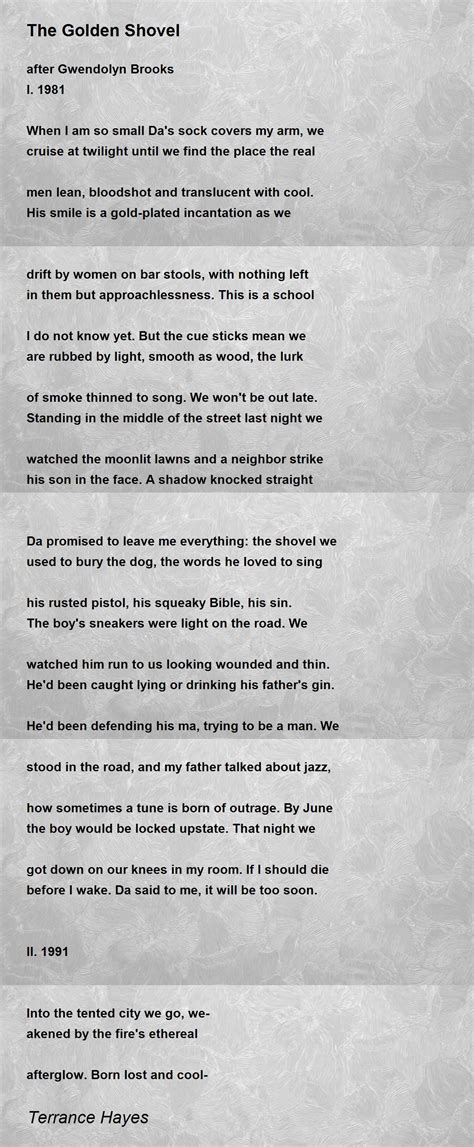 The Golden Shovel - The Golden Shovel Poem by Terrance Hayes