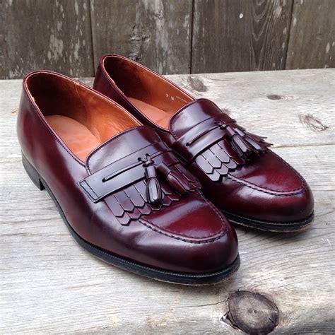 Bostonian Men's 9W Kiltie Tassel Loafer Burgundy Leather Slip-On Dress ...