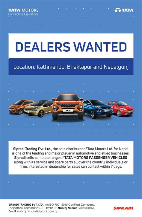 Tata Motors Invites Applications For Dealership in Kathmandu, Bhaktapur ...