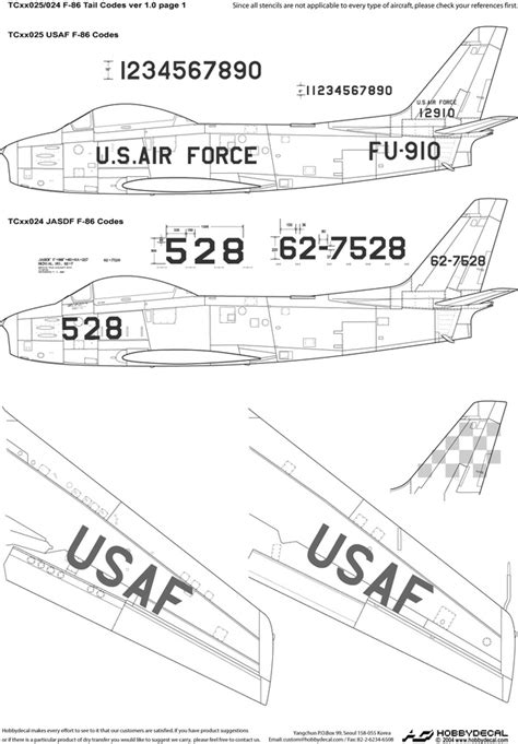 F-86 USAF Tail codes ver 1