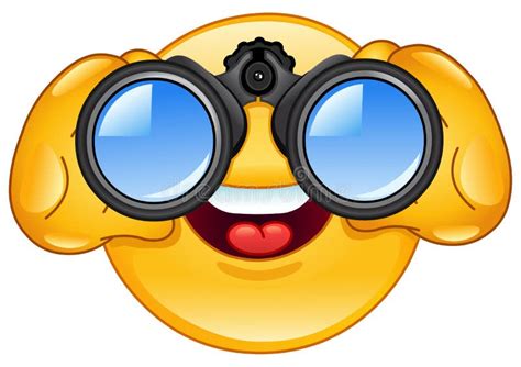 Binoculars emoticon stock vector. Image of cute, cartoon - 19559995