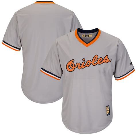 Majestic Baltimore Orioles Gray Road Cooperstown Cool Base Replica Team ...