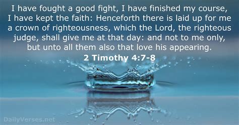 2 Timothy 4:7-8 - Bible verse (KJV) - DailyVerses.net